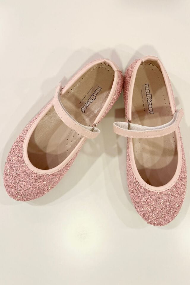 Merli & Rose Pudra Simli Cam Kırığı Babet