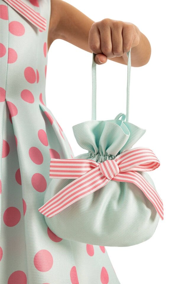 Puantiyeli Mint Elbise