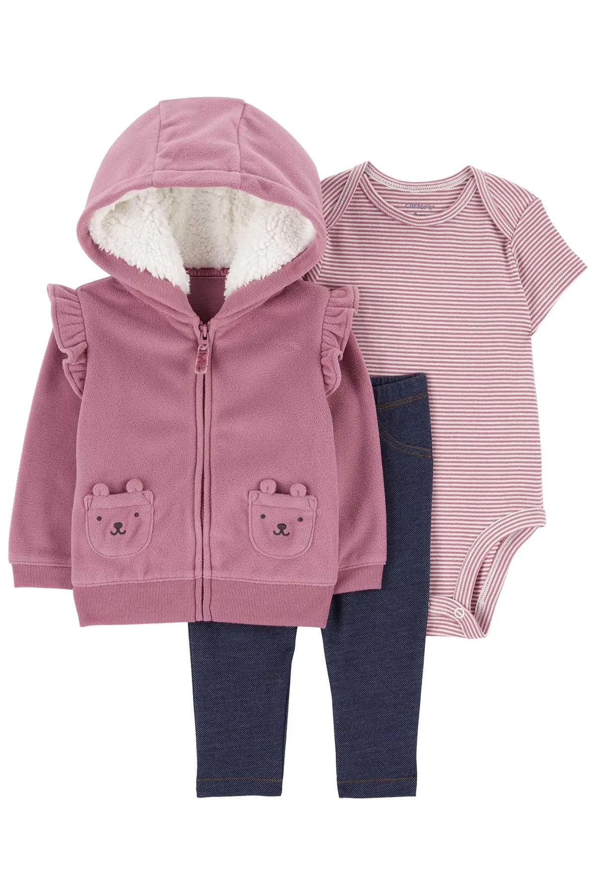 Carters Kız Bebek Hırkalı Set 3lü Paket