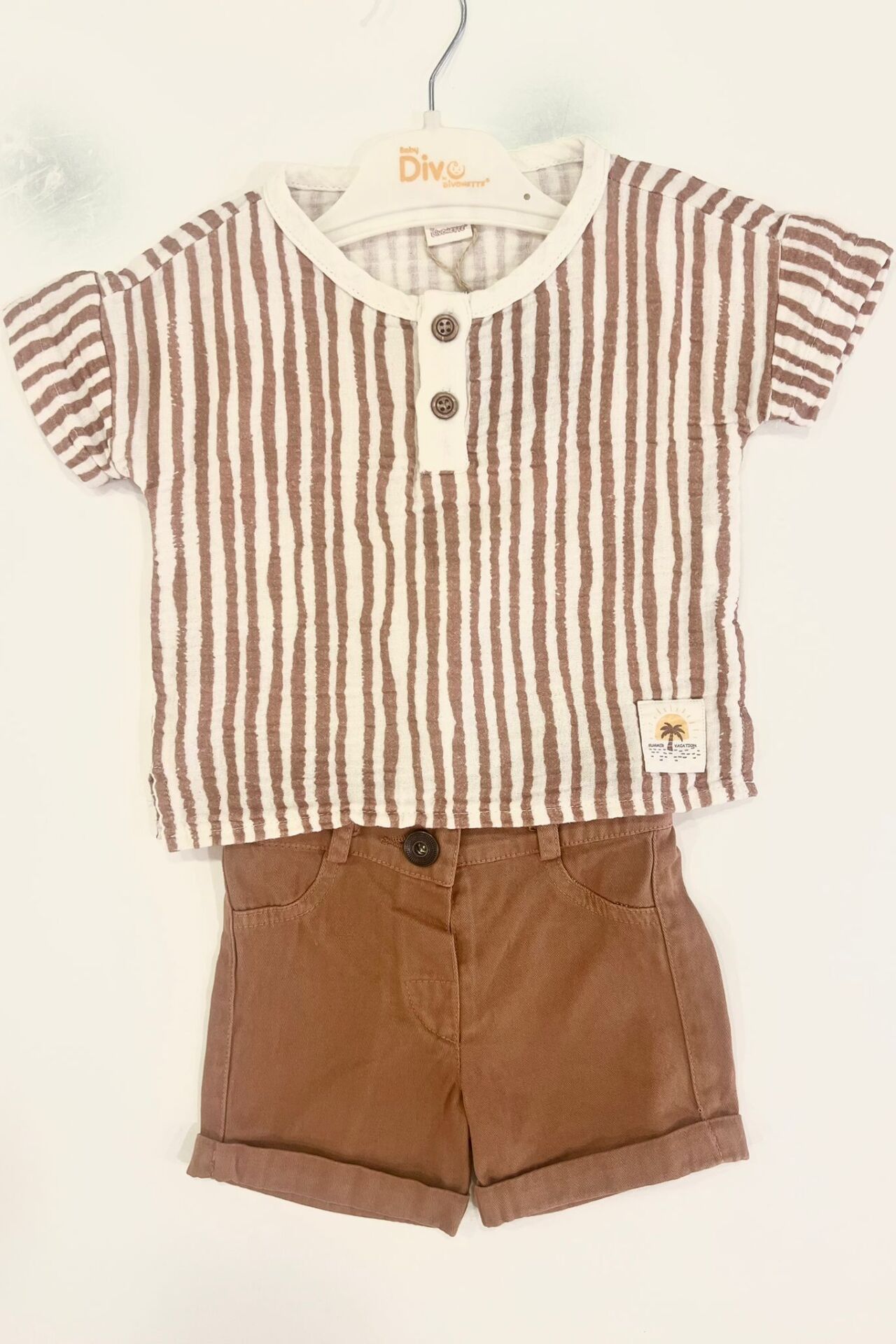 Dvnt Çizgi Baskılı Şortlu Takım