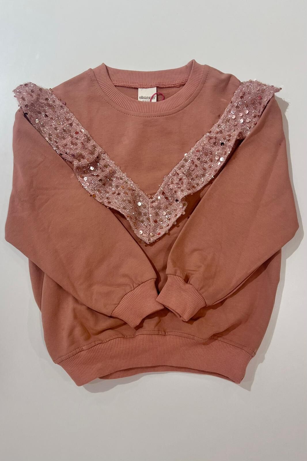 Pullu Fırfırlı Sweat(Pudra)