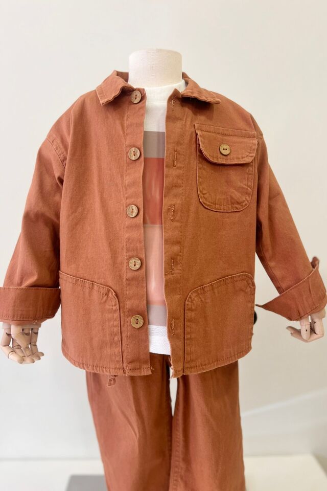 Taba Rengi Gabardin 3lü Takım