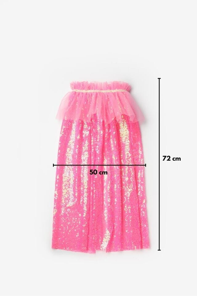 Fuşya Payetli Pelerin