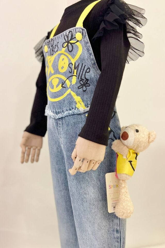 Ayıcıklı ve Sarı Askılı Salopet