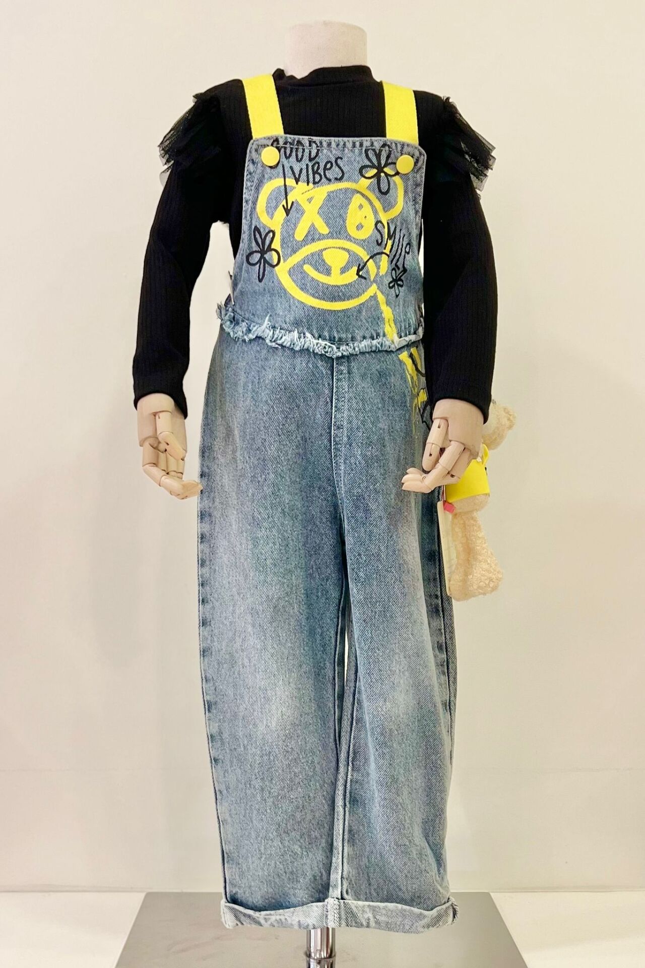 Ayıcıklı ve Sarı Askılı Salopet