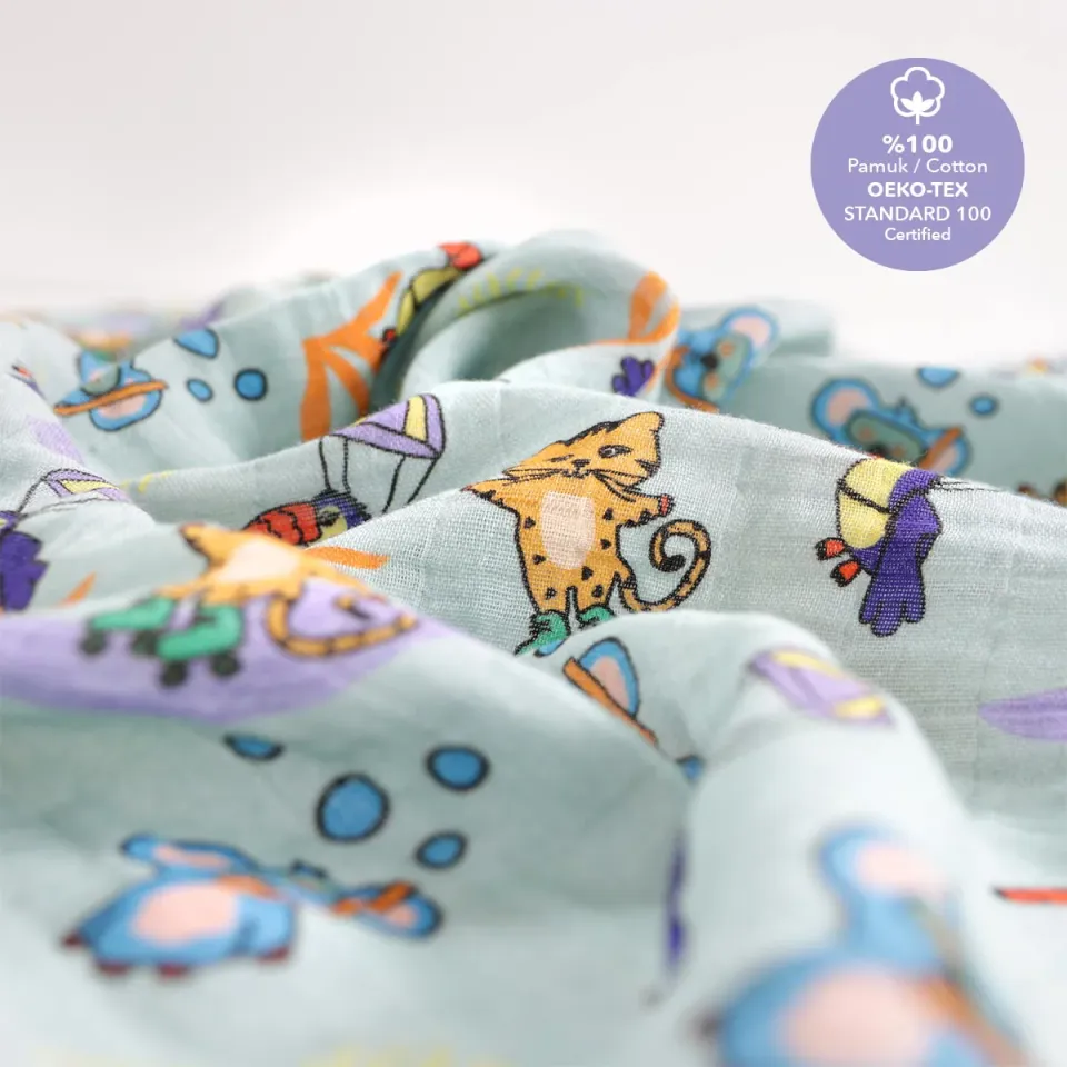 Müslin Örtü 2li Set - Jungle Friends