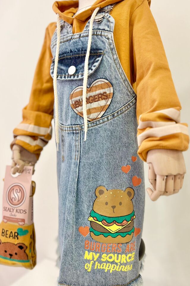 Bear Çoraplı Jile (Mavi-Taba Rengi Sweat)