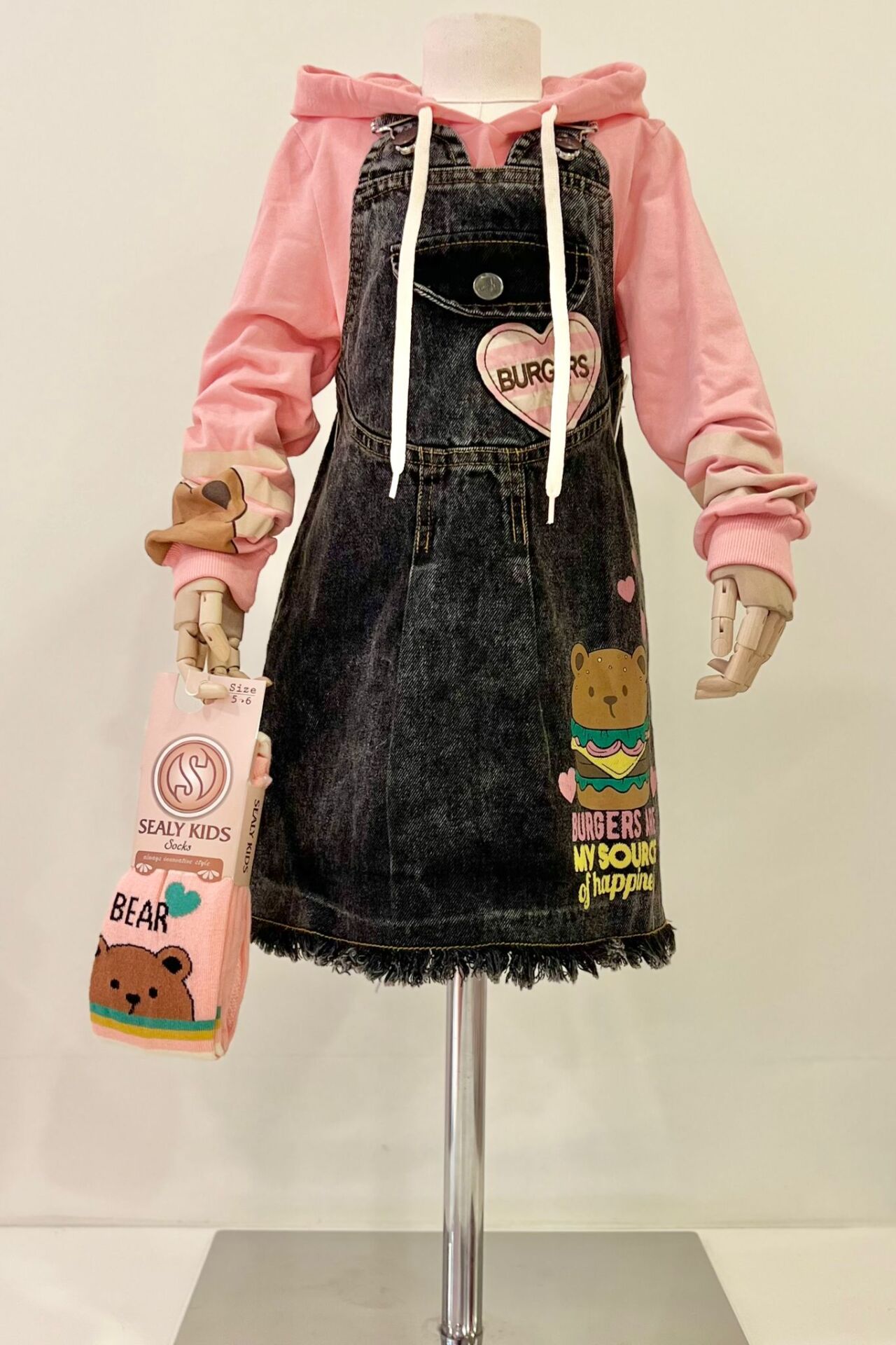 Bear Çoraplı Jile (Siyah)