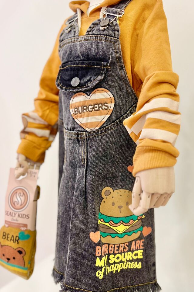 Bear Çoraplı Jile (Siyah-Taba Rengi Sweat)