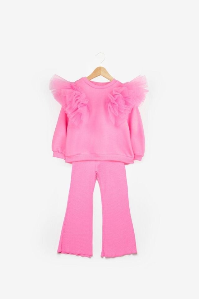 Pembe Tül Omuz Eşofman Takımı