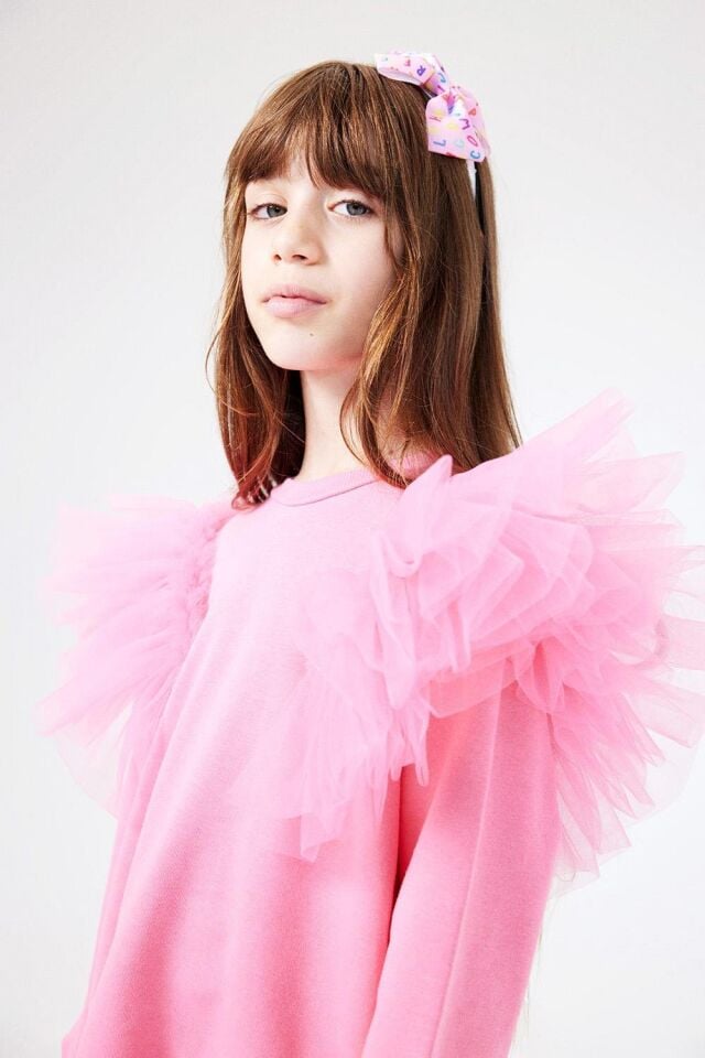 Pembe Tül Omuz Eşofman Takımı