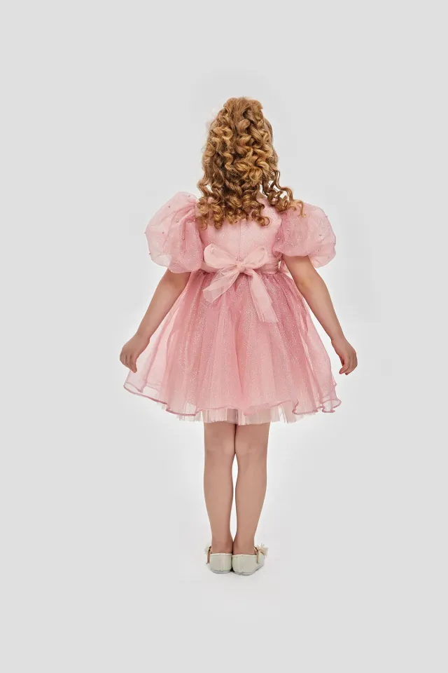 Simli Elbise - Pudra