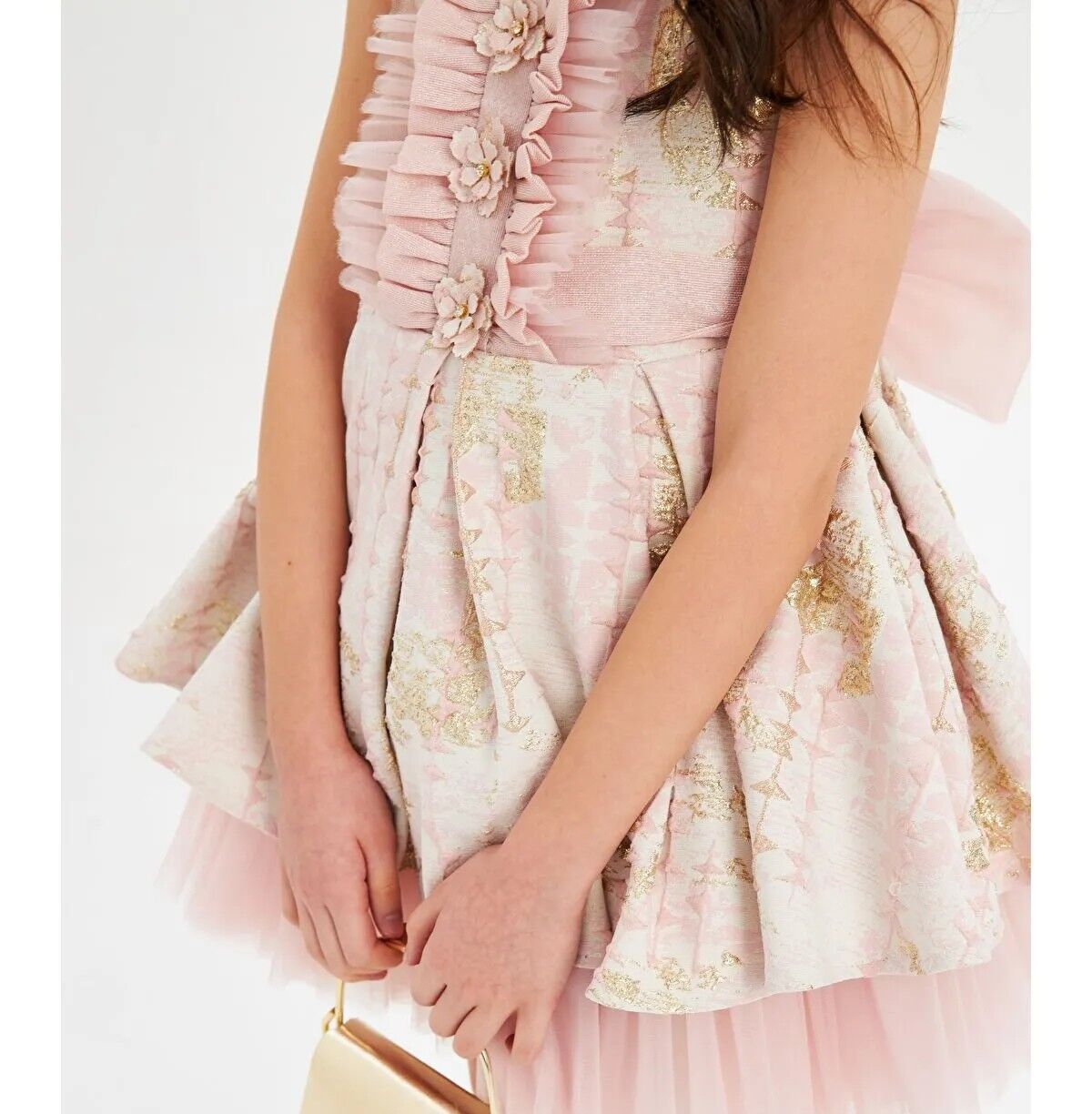 Tüllü Elbise - Pudra