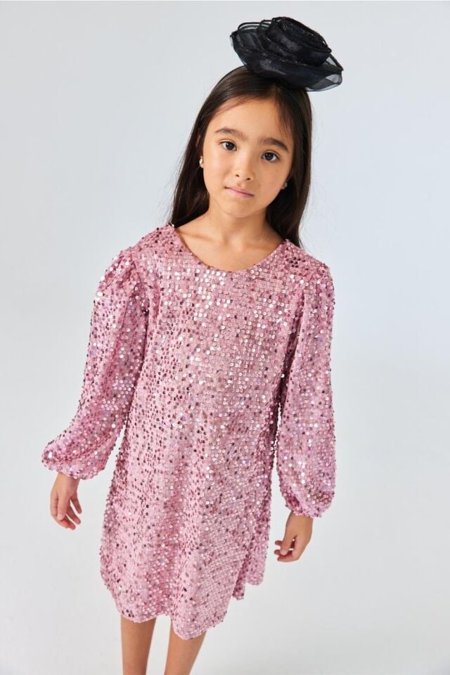 Gülkurusu Pullu Elbise