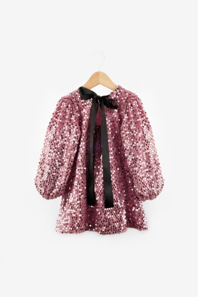 Gülkurusu Pullu Elbise