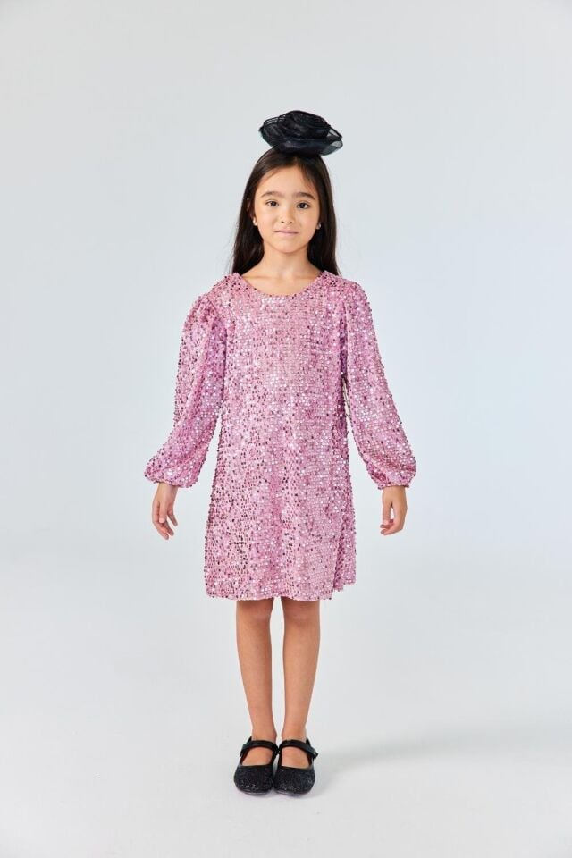 Gülkurusu Pullu Elbise