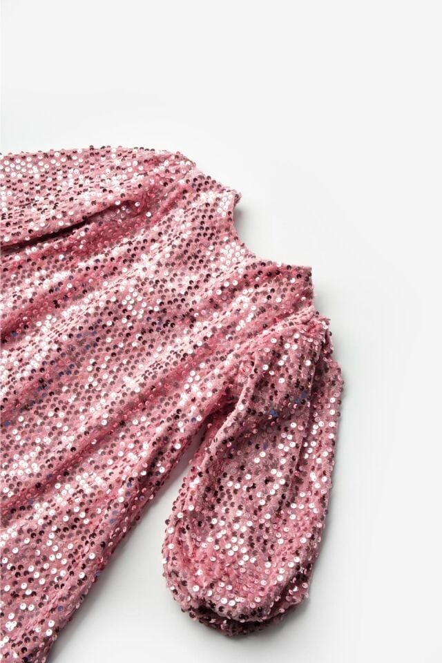 Gülkurusu Pullu Elbise