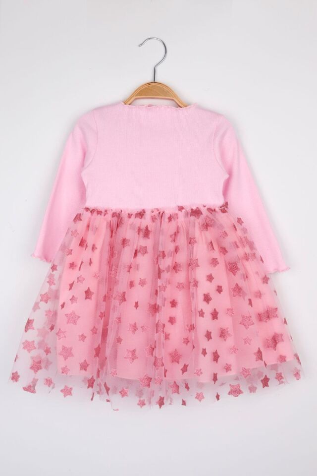 Pembe Yıldız Baskılı Karen Elbise