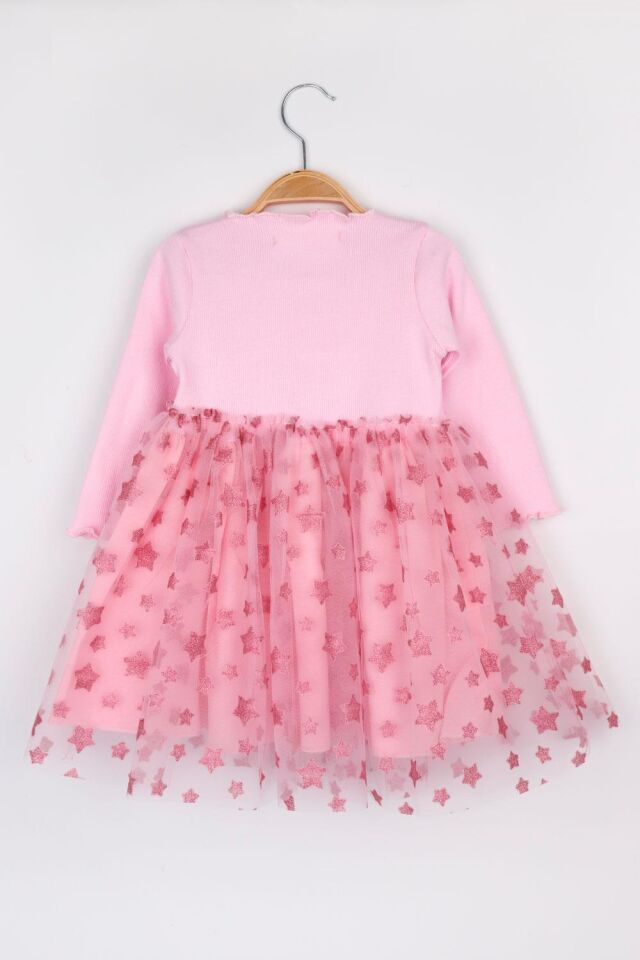 Pembe Yıldız Baskılı Karen Elbise