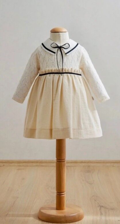 Kurdeleli Elbise - Ekru