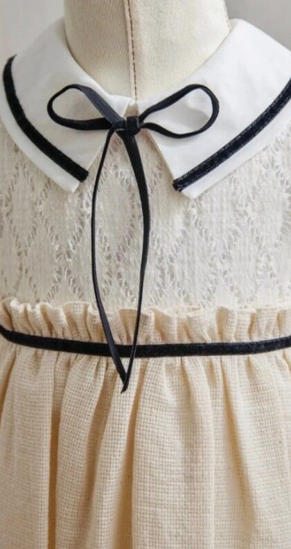 Kurdeleli Elbise - Ekru