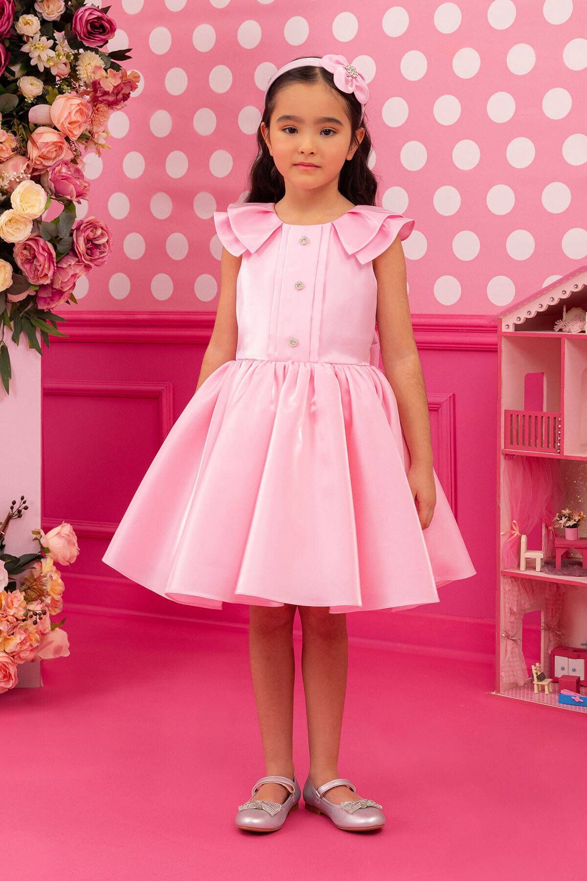 Candy Pink Organze Elbise