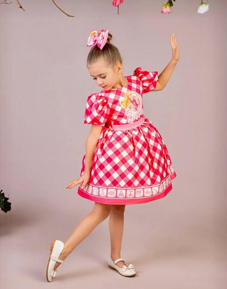 Ekoseli Barbie Elbisesi