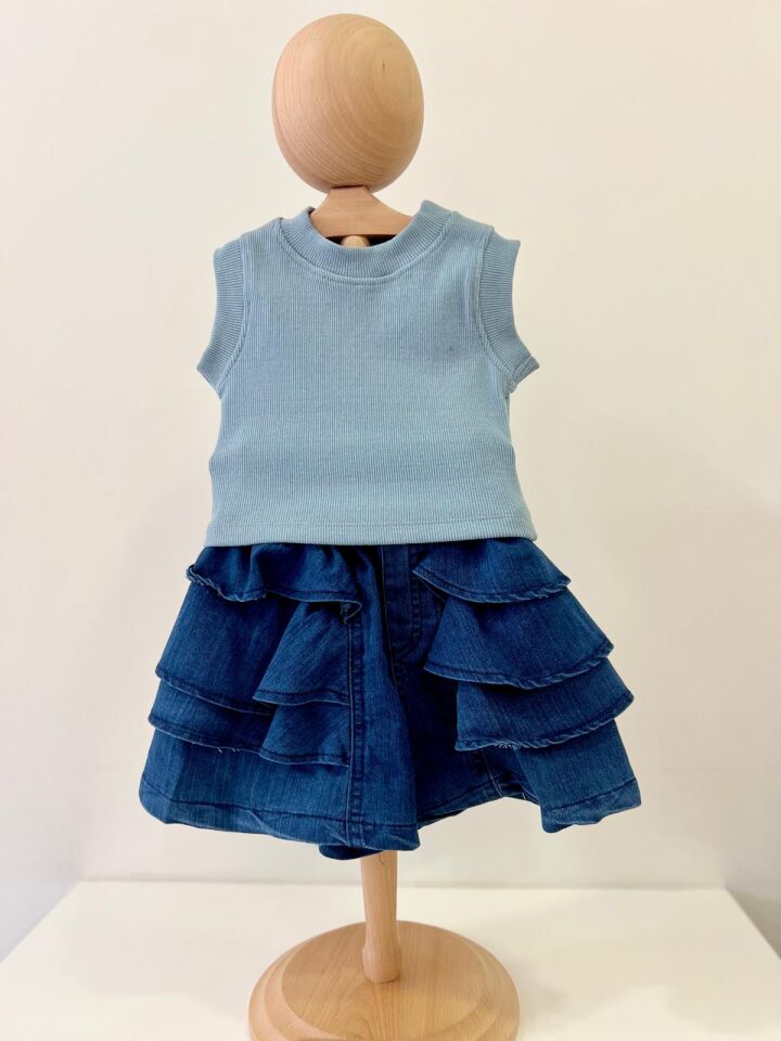 Fırfırlı Şort Etek Takım