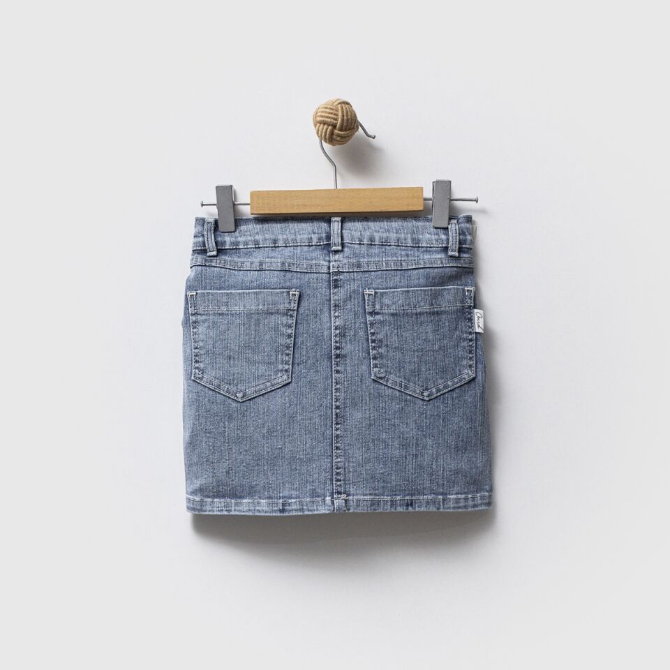 Yıldız Taş Baskılı Kot Etek