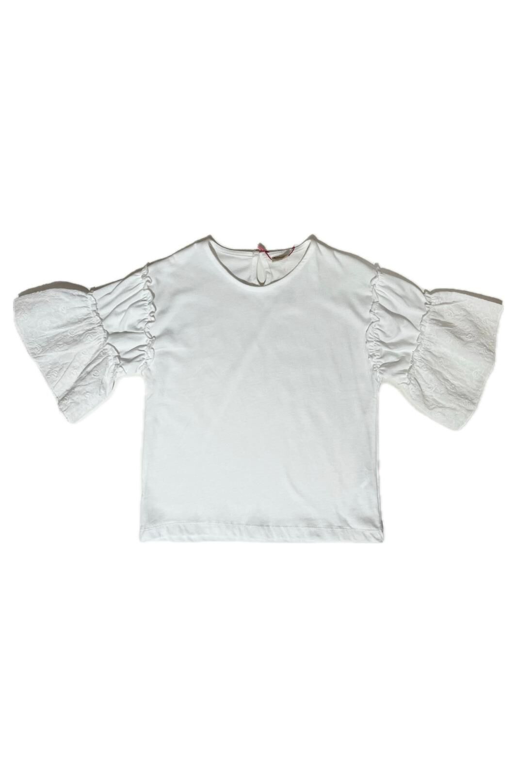 Brodeli Beyaz Tişört