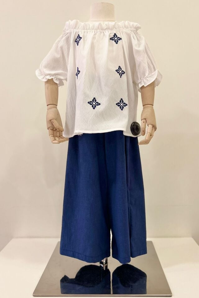 Bluz & Pantolon Takım (Lacivert-Beyaz)