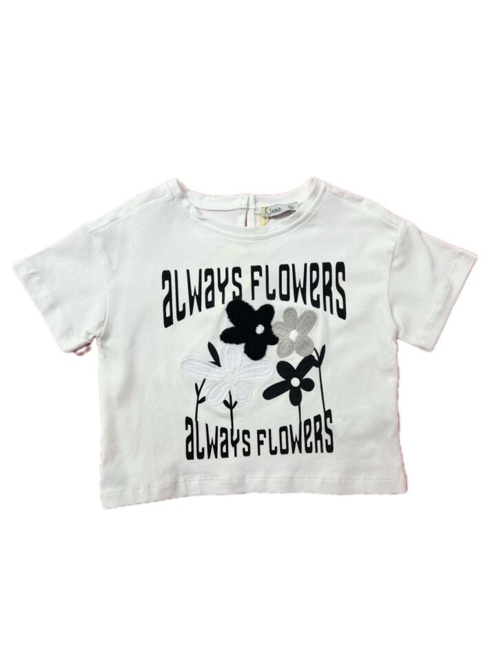 Flowers Nakışlı Tişört