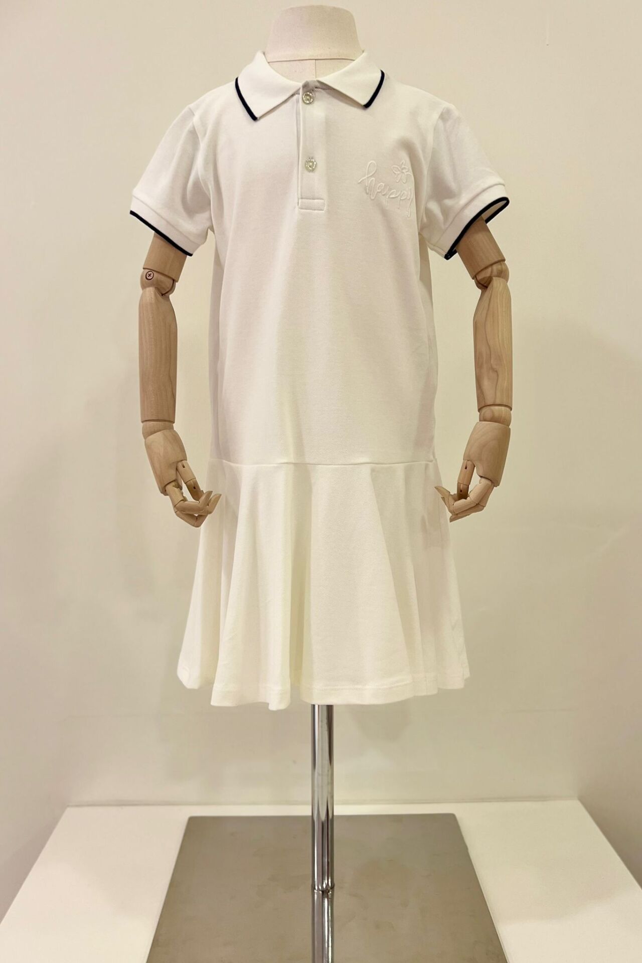 Nakışlı Pike Elbise(Beyaz)