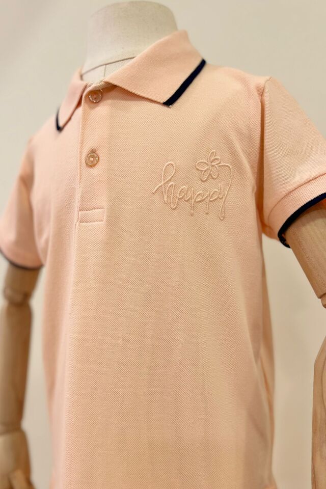 Nakışlı Pike Elbise(Somon)