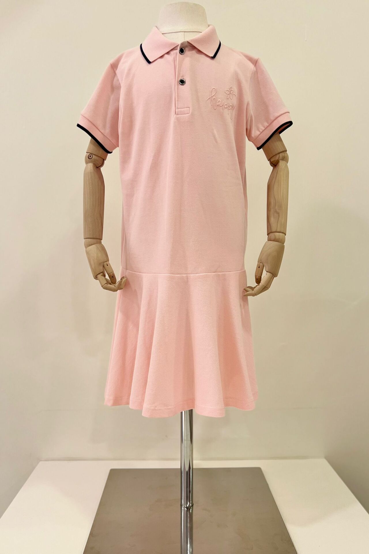 Nakışlı Pike Elbise(Pembe)