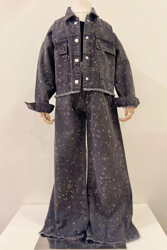 Diamond Denim Pantolon (Siyah Taşlı)