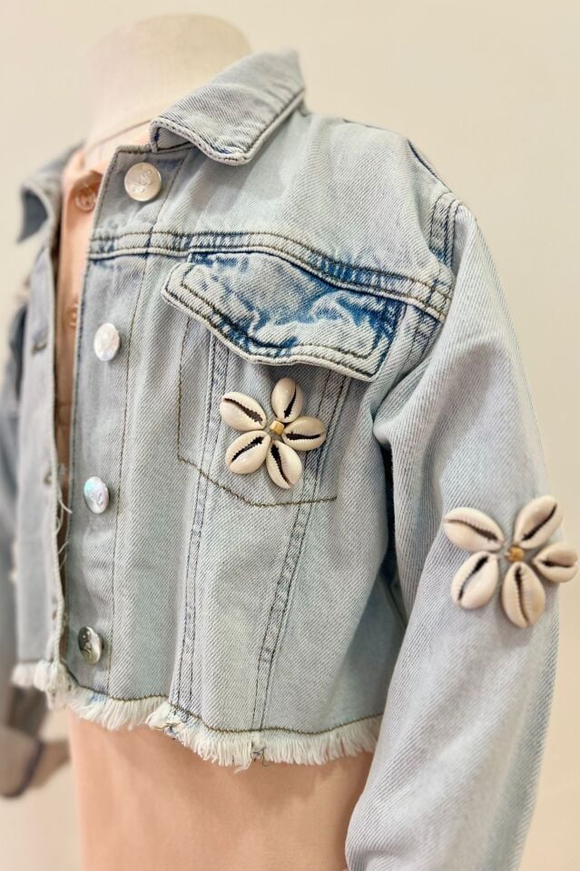 Çiçek Denim Kot Ceket