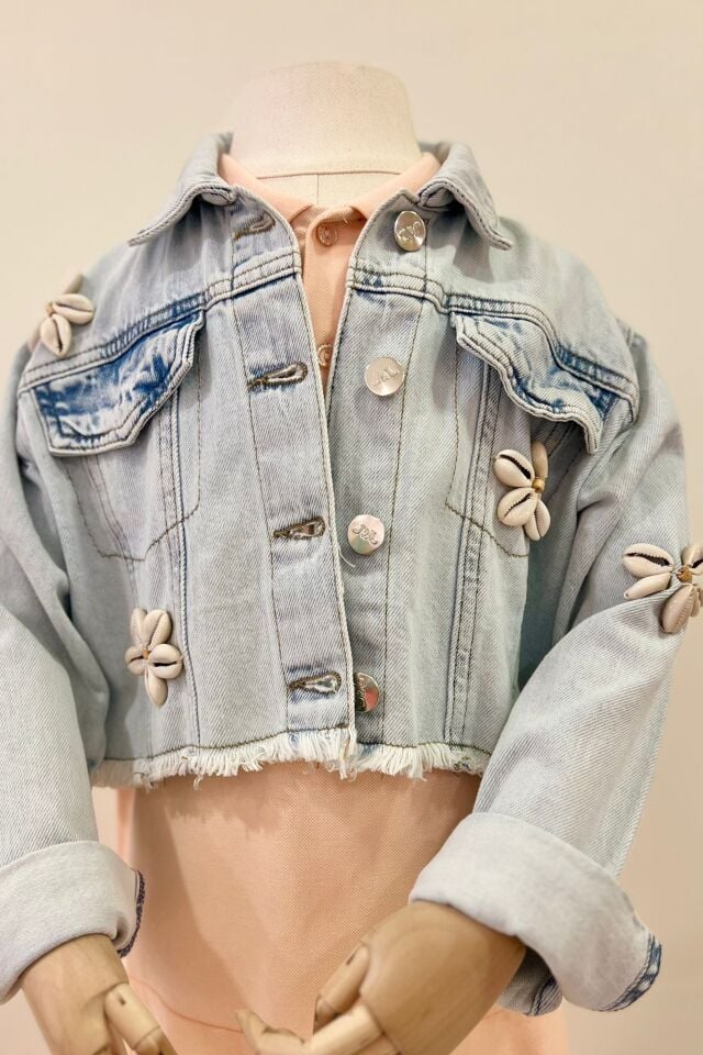Çiçek Denim Kot Ceket