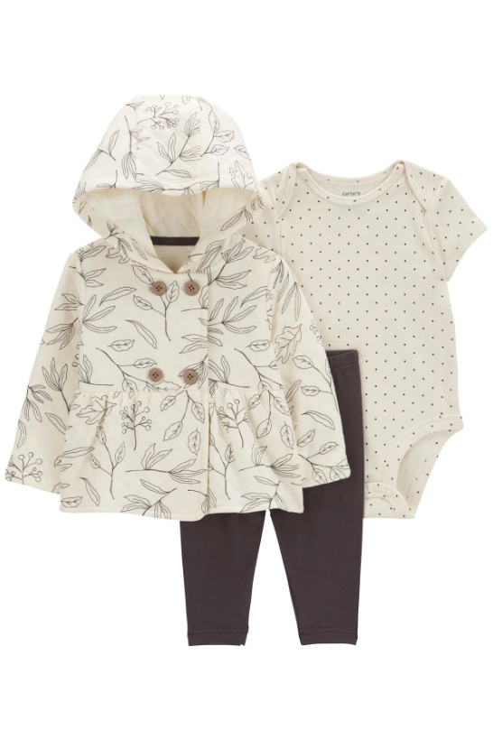 Yaprak Desenli 3lü Takım