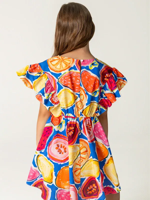 Meyveli Asimetri Elbise