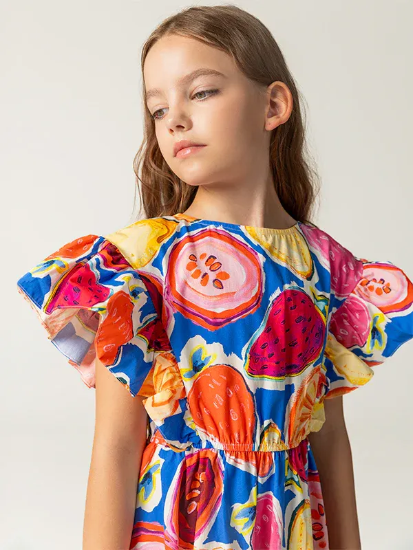 Meyveli Asimetri Elbise