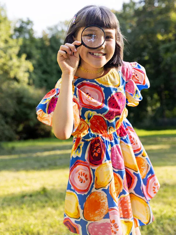 Meyveli Asimetri Elbise