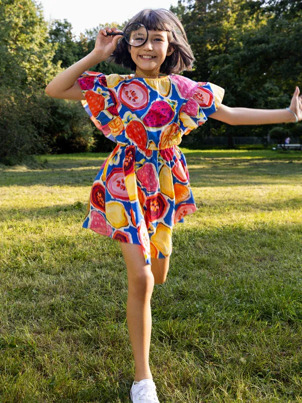 Meyveli Asimetri Elbise