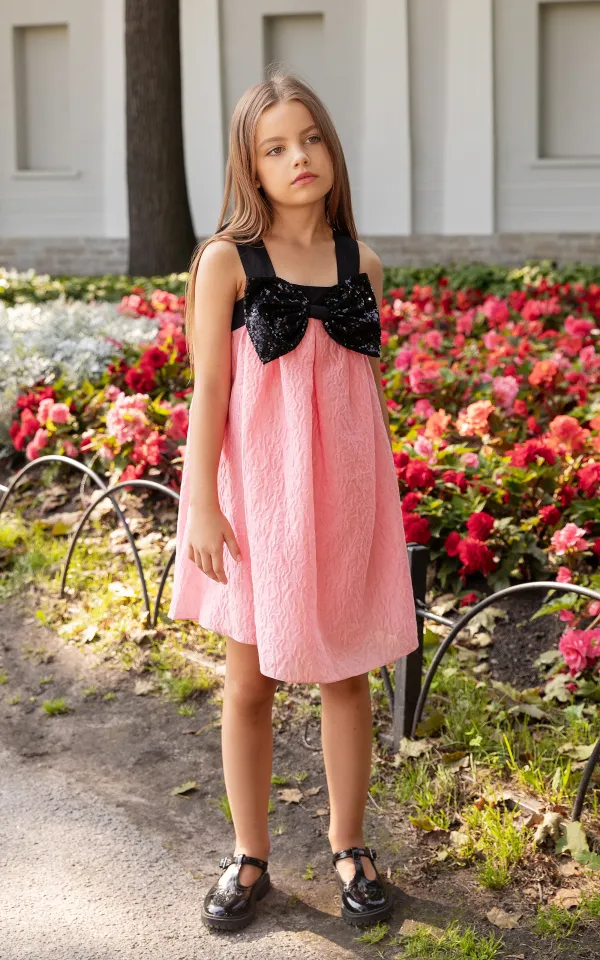 Payet Siyah Fiyonklu Elbise