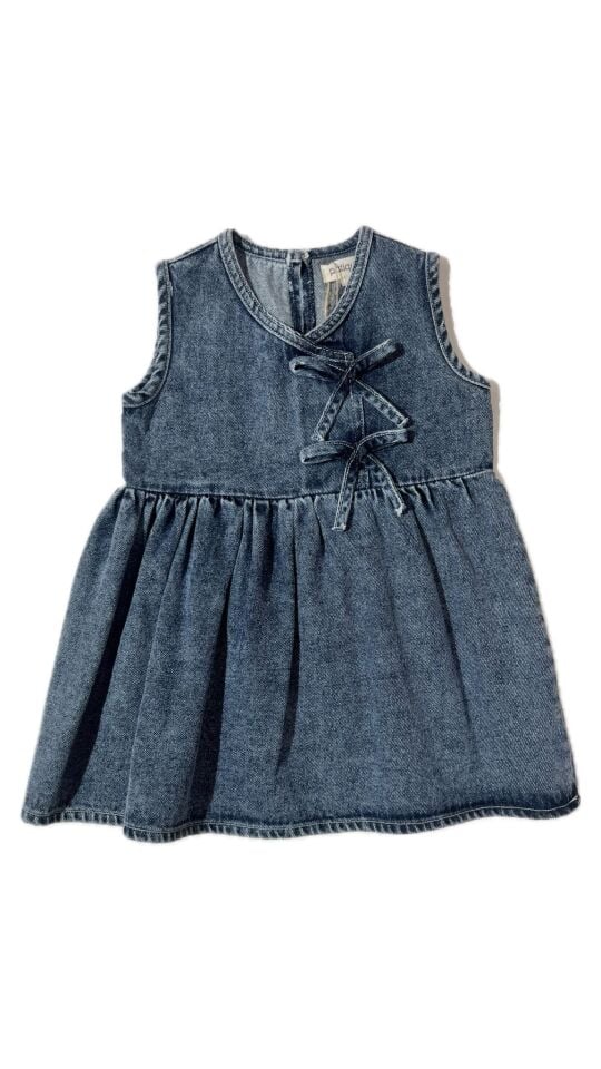 Denim Kurdeleli Elbise