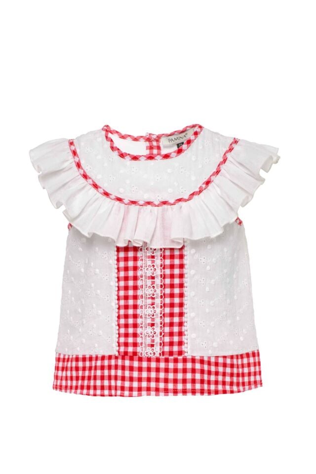 Kırmızı Beyaz Şortlu Takım