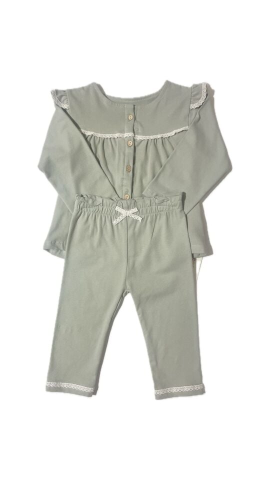 Düğmeli 2li Takım Yeşil