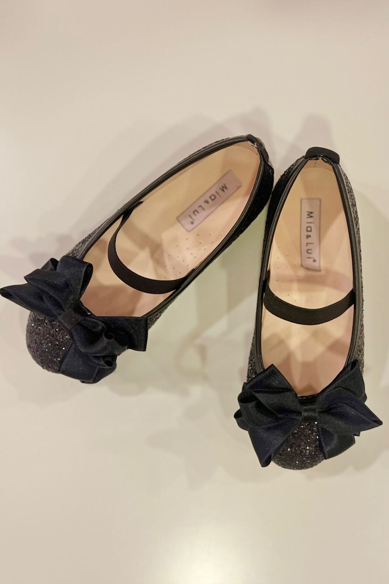 Mia & Lui Siyah Cam Kırığı Lastikli Babet